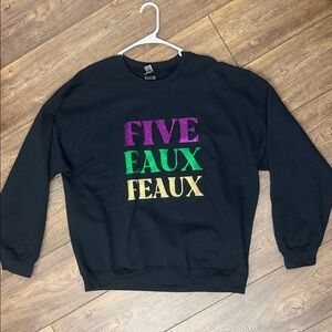 New Orleans themed Five Eaux Feaux (504) Sweatshirt, Size XL